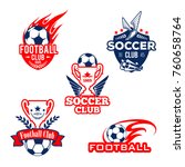 football sport club badge and... | Shutterstock .eps vector #760658764