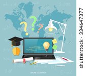 online education and e learning ... | Shutterstock .eps vector #334647377