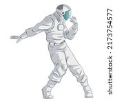 dancing astronaut character.... | Shutterstock .eps vector #2173754577