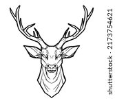 deer head drawn. high quality... | Shutterstock .eps vector #2173754621
