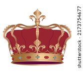 fancy king royal red crown.... | Shutterstock .eps vector #2173754677