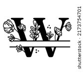 floral split w monogram. high... | Shutterstock .eps vector #2173754701