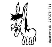 donkey yelling stroke. high... | Shutterstock .eps vector #2173754711