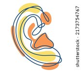 ear continuous line. high... | Shutterstock .eps vector #2173754767