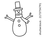 dressed snowman stroke. high... | Shutterstock .eps vector #2173754791