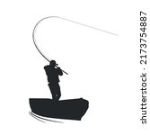fishing fisherman on boat. high ... | Shutterstock .eps vector #2173754887