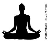 easy yoga pose silhouette. high ... | Shutterstock .eps vector #2173754901
