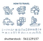 travel icon set. vector  | Shutterstock .eps vector #561129157