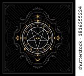 divine magic occult label retro ... | Shutterstock .eps vector #1816355234