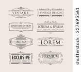 set vintage luxury calligraphy... | Shutterstock .eps vector #327695561