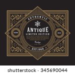 antique frame vintage border... | Shutterstock .eps vector #345690044