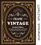 vintage frame label retro hand... | Shutterstock .eps vector #691276477
