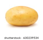 Young potato isolated on white background. Harvest new. Flat lay, top view 