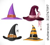 witch hats with straps and... | Shutterstock .eps vector #312767597