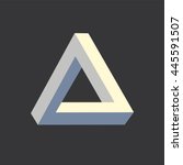 optical illusion triangle icon... | Shutterstock .eps vector #445591507