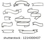 set of hand drawn doodle banner ... | Shutterstock .eps vector #1214300437