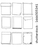 set of hand drawn doodle frames.... | Shutterstock . vector #1666505341
