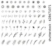 set of simple doodles of... | Shutterstock .eps vector #628671071