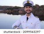 Ship captain with elegant uniform
