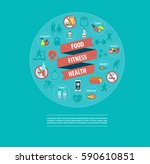 fitness  sport  food  health... | Shutterstock .eps vector #590610851