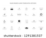 set of vector hand drawn logo... | Shutterstock .eps vector #1291381537