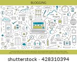 blogging and social media hand... | Shutterstock .eps vector #428310394