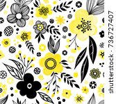 floral seamless pattern design. ... | Shutterstock .eps vector #736727407