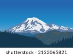 Mount Rainier Abstract Vector...