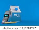 milk box with calculator and... | Shutterstock . vector #1415201927