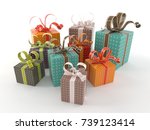gifts isolated on white... | Shutterstock . vector #739123414