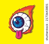 cool cartoon of burning eyes | Shutterstock .eps vector #2173643801