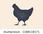 Hen  Chicken. Vintage Logo ...