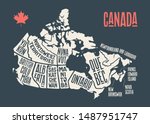 map canada. poster map of... | Shutterstock .eps vector #1487951747
