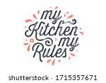 kitchen poster. kitchen wall... | Shutterstock .eps vector #1715357671