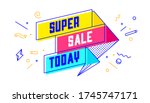 super sale today. 3d sale... | Shutterstock .eps vector #1745747171