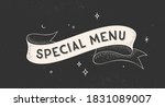 special menu. vintage ribbon... | Shutterstock .eps vector #1831089007