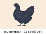 hen silhouette. vintage logo ... | Shutterstock .eps vector #1968457054