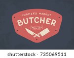 Logo Of Butcher Meat Shop With...