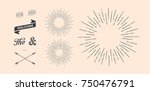 set of light rays  sunburst and ... | Shutterstock . vector #750476791
