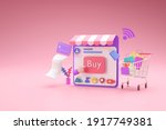 shopping online store with... | Shutterstock . vector #1917749381