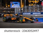 Small photo of Marina Bay Street Circuit, Singapore, Singapore, 17.September.2023; Lando Norris of Great Britain and McLaren F1 Team during Formula One Singapore Grand Prix