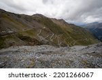 The Stelvio Pass is a mountain pass in northern Italy bordering Switzerland at an elevation of 2,757 m (9,045 ft) above sea level.