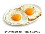 fried eggs isolated on white background