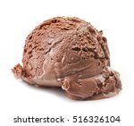 chocolate ice cream ball isolated on white background