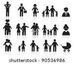 black happy family icons set | Shutterstock .eps vector #90536986