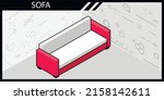 sofa isometric design icon.... | Shutterstock .eps vector #2158142611