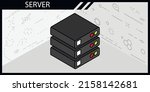 server isometric design icon.... | Shutterstock .eps vector #2158142681