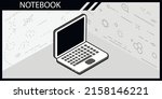 notebook isometric design icon. ... | Shutterstock .eps vector #2158146221