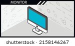 monitor isometric design icon.... | Shutterstock .eps vector #2158146267