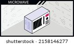 microwave isometric design icon.... | Shutterstock .eps vector #2158146277